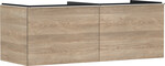 Szafka pod umywalkę Xelu Q z 2 szufladami 1360/550, Naturalny Dąb, Chrom