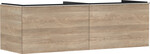 Szafka pod umywalkę Xelu Q z 2 szufladami 1560/550, Naturalny dąb, Uchwyty chrom