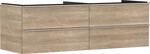 Szafka pod umywalkę nablatowa Xelu Q z 4 szufladami 1560/550, Naturalny dąb, Chrom