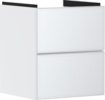 Szafka pod małą umywalkę wisząca Xevolos E z 2 szufladami 480/475, biały matowy, front biały metaliczny