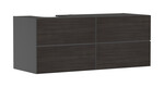 Szafka pod umywalkę Xevolos E, lewa strona, 1370/550, Szary Łupek Mat, front Ciemny Dąb