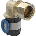 Kolanko przejściowe Geberit FlowFit 90° z nakrętką, materiał: bezołowiowy brąz krzemionkowy, d=25mm, di=20mm, G=1''