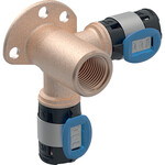 Kolanko przyłączeniowe kątowe Geberit FlowFit 90°, materiał: bezołowiowy brąz, d=20mm, Rp=1/2'', L=3,6cm