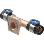 Trójnik przyłączeniowy Geberit FlowFit do spłuczki podtynkowej, materiał: bezołowiowy brąz, d=16mm, Rp=1/2''