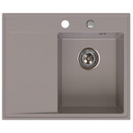 Zlewozmywak granitowy STAMPO 1-komorowy z ociekaczem 50/60 cm, prawy, taupe