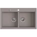 Zlewozmywak granitowy STAMPO 2-komorowy 50/86 cm, taupe