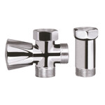 Zawór grzybkowy odcinający do pralki z przedłużką do baterii 3/4" GZ 3/4" GZ 3/4" GW