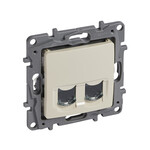 Розетка 2xRJ45 кат.6 UTP кремова Niloe