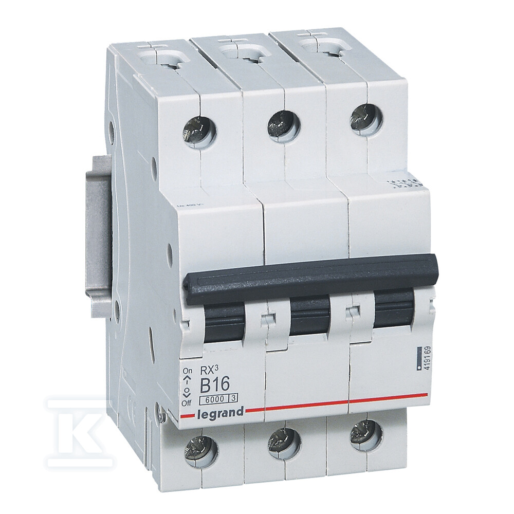 Jistič RX3 3P B 16A 6000A - 419169