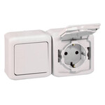 10AX two-way switch + socket 2P+z with forix shutter white 16A-250V