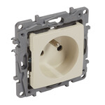 Schuko-Steckdose 2P+PE 16 A Schraubklemmen creme NILOE