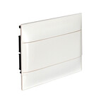 Boîtier encastré PRACTIBOX S 1x12 avec porte blanche, pour murs creux