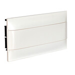 Boîtier encastré PRACTIBOX S 1x18 avec porte blanche, pour murs creux