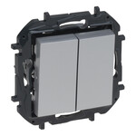Interruptor de escalera doble 10AX - color aluminio, NILOE STEP