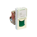 Gniazdo M45 1 moduł 1 x RJ45 kat. 6 A UTP białe z zieloną klapką