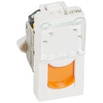 Gniazdo M45 1 moduł 1 x RJ45 kat. 6 A UTP białe z pomarańczową klapką