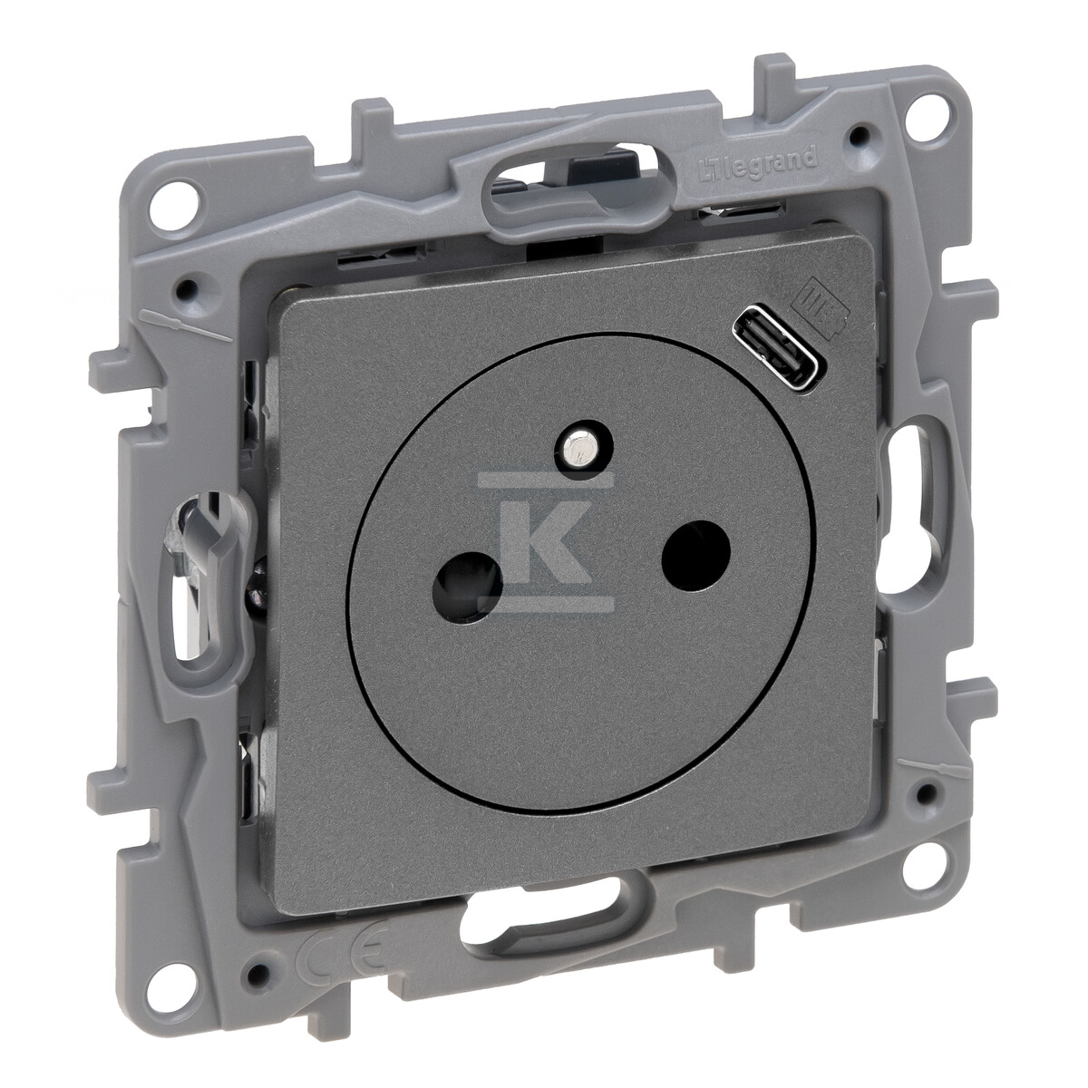 Tomada 2P+T plana 16 A - 250 V~ + USB - 762396
