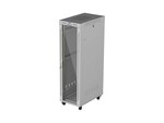 Armário de instalação RACK de chão 19" 42U 600x1000 cinzento portas com vidro LCD (flat pack)