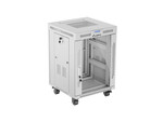 Armário de instalação RACK de chão 19" 15U 600x600 cinzento portas com vidro LCD (flat pack) V2