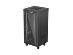 Armário de instalação RACK de chão 19" 24U 600x600 preto portas com vidro LCD (flat pack) V2