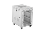 Armário de instalação RACK de chão 19" 15U 600x800 cinzento portas com vidro LCD (flat pack) V2