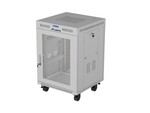 Armário de instalação RACK de chão 19" 15U 600x800 cinza portas perfuradas LCD (flat pack)