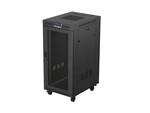 Armário de instalação RACK de chão 19" 24U 600x800 preto portas perfuradas LCD (flat pack) V2