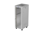 Armário de instalação RACK de pé 19" 32U 600x800 cinza portas com vidro LCD (flat pack) V2