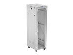 Armário de instalação RACK de pé 19" 42U 600x800 cinza portas com vidro LCD (flat pack) V2