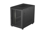 Armário de instalação RACK de chão 19" 22U 800x1200 preto portas perfuradas (flat pack)