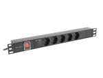Barra de alimentação RACK PDU 19" 1U 16 A 5X 230 V schuko 2M preta