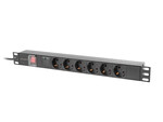 Barra de alimentação RACK PDU 19" 1U 16 A 6X 230 V schuko 2M preta