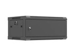 Armário de instalação RACK suspenso 19" 4U 600x450 preto portas metálicas (flat pack)