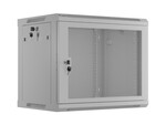Armário de instalação RACK suspenso 19" 9U 600x450 cinza com portas perfuradas (flat pack)