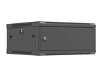 Armário de instalação RACK suspenso 19" 4U 600x600 preto portas metálicas (flat pack)