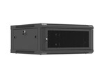 Armário de instalação RACK suspenso 19" 4U 600x600 preto portas perfuradas (flat pack)