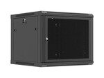 Armário de instalação RACK suspenso 19" 9U 600x600 preto portas perfuradas (flat pack)
