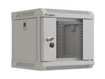 Armário de instalação RACK suspenso 10" 4U 300x300 cinza com portas de vidro (flat pack)