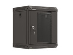 Armário de instalação RACK suspenso 10" 6U 300x300 preto portas com vidro (flat pack)