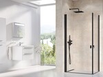 Kabina prysznicowa Chrome narożna CRV1-80 czarna, szkło transparent