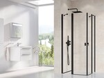 Kabina prysznicowa Chrome narożna CRV2-80 czarna, szkło transparent