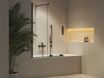 Parawan nawannowy Roll ROVS2-110 czarny, szkło transparent