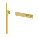 Zestaw termostatyczny CANNOLI BRUSHED GOLD podtynkowy 3-funkcyjny