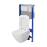 Zestaw C820: stelaż podtynkowy AQUA 50 mechaniczny QuickFix + miska zawieszana MODUO PLUS square + deska slim duroplastowa wolnoopadająca z łatwym wypinaniem