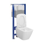 Zestaw C206: stelaż podtynkowy AQUA 50 mechaniczny QuickFix + miska zawieszana CITY PRO square VORTEX + deska duroplastowa wolnoopadająca z łatwym wypinaniem