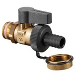 Zawór kulowy Optiflex, DN 15, 1/2 GZ, mosiężny, z końcówką do węża i zaślepką