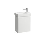 Szafka podumywalkowa 480. Wersja z 1 drzwiami - zawiasy po prawej stronie, wymiary 457 x 270 x 515 mm. Do kompletowania z umywalką: PRO S H815954, PRO X H815864, biały połysk
