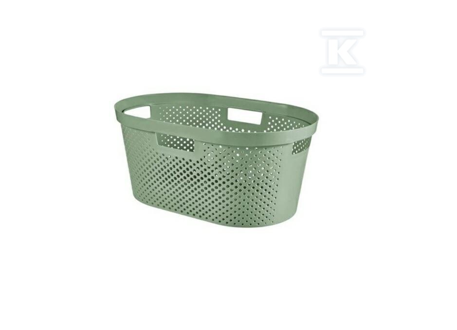 Kosz na pranie RECYCLED 40L zielony - CRV245808