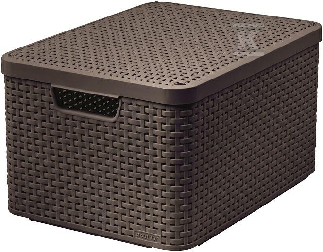 Koszyk L z pokrywą 30L ciemny brąz - CRV205861
