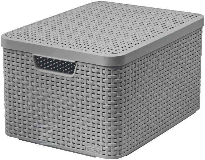 Koszyk L z pokrywą 30L jasny szary - CRV253003